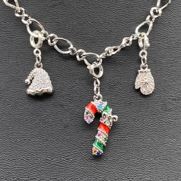 Silver Charm Necklace with Festive Holiday Removable Charms - Picture 13 of 13
